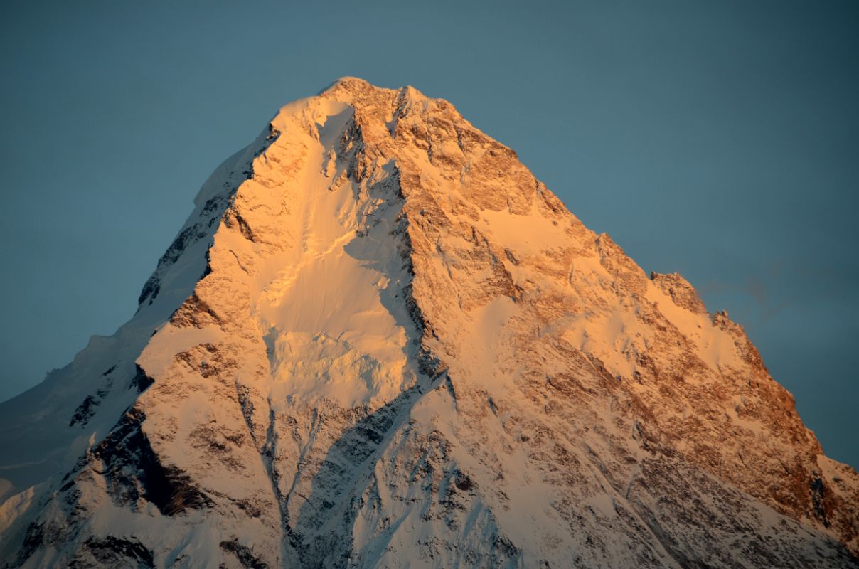 17 Final Rays Of Sunset Creep Up K2 North Face Close Up From K2 North Face Intermediate Base Camp